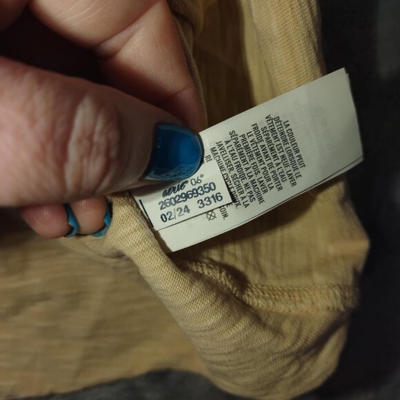 Aerie Crochet Back Beige Tank Top XL Lightweight Boho Summer Layer Earth Tones - Picture 8 of 9